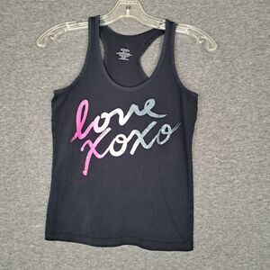 XOXO Love Black Tank Top Rhinestone Women's Medium